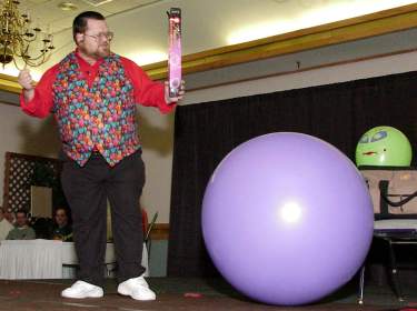 A five foot diameter balloon makes a great visual impression