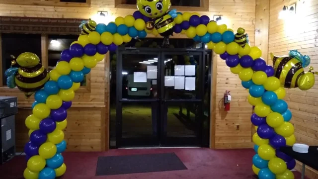 bumble bee balloon arch