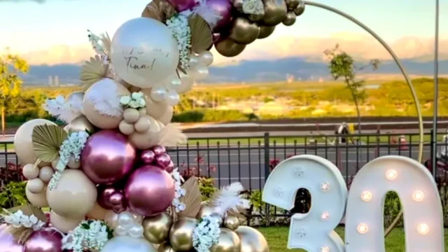 happy 30th birthday balloon garland